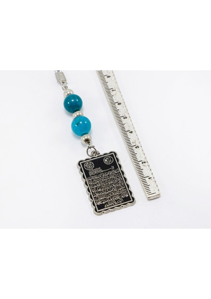 Turkuaz Doğal Taşlı Ayetel Kürsi Araba Dikiz Ayna Süsü, Yeni Araba Hediyesi fırsatları