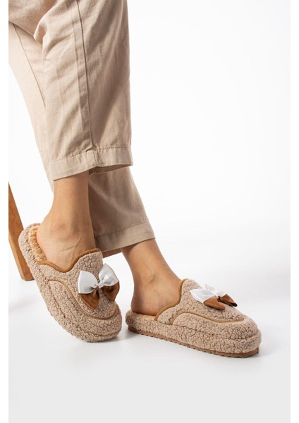 Bej Papyon Kışlık Kadın Terlik fiyatları