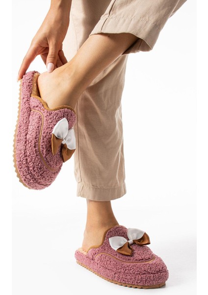 Kadın Moda Devrin Vişne Papyon Kışlık Terlik Yumuşak Tekstil Malzeme ile Evde Rahatlık fırsatları