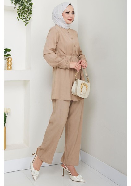 Hakim Yaka Gömlekli Ikili Takım Vizon HM2688 modelleri