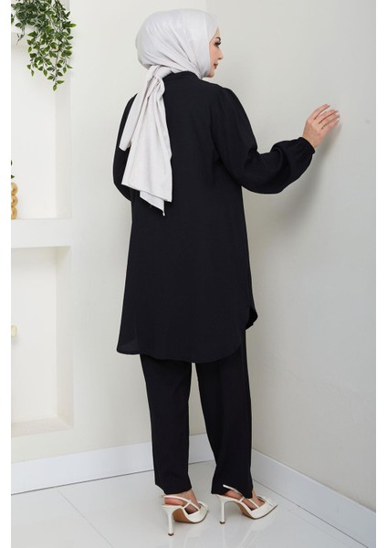 Büzgülü Gömlekli Ikili Takım Siyah HM2689 indirimleri