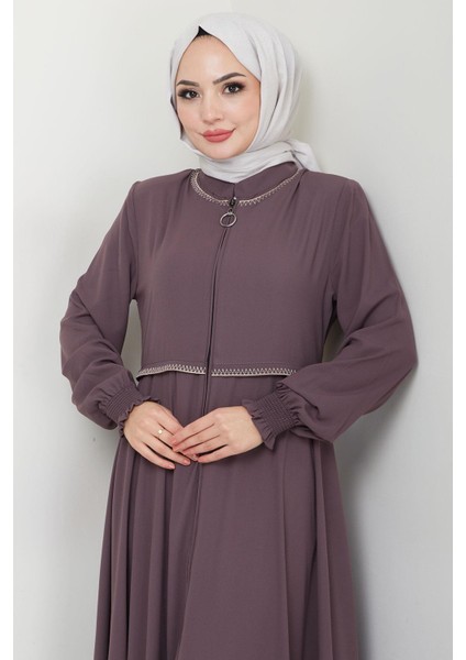 Nakışlı Mevlana Ferace Açık Kahverengi HM2359 fırsatları