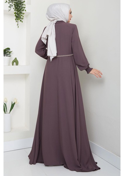 Nakışlı Mevlana Ferace Açık Kahverengi HM2359 indirimleri