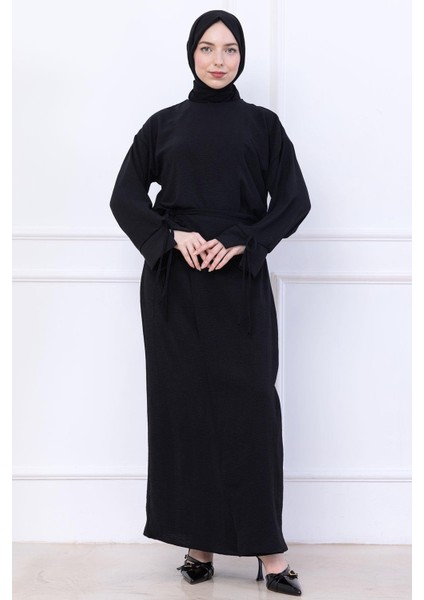 Yandan Bağlamalı Ayrobin Etekli Takım Siyah HM2738