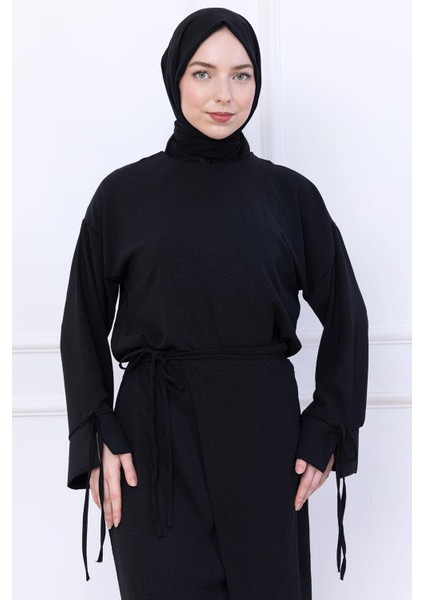 Yandan Bağlamalı Ayrobin Etekli Takım Siyah HM2738 modelleri