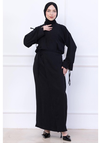 Yandan Bağlamalı Ayrobin Etekli Takım Siyah HM2738 fırsatları