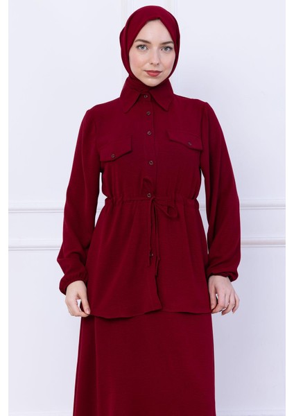 Beli Bağlamalı Etekli Ayrobin Takım Bordo HM2734 fiyatları