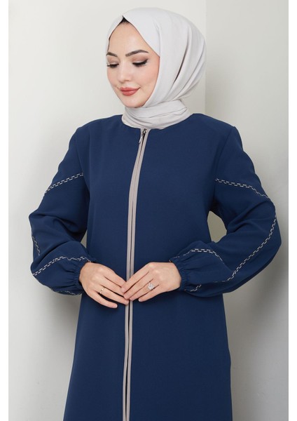 Kolları Nakışlı Ferace Indigo HM2721 modelleri