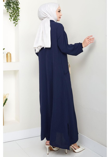 Yarım Fermuarlı Cepli Ayrobin Takım Lacivert HM2759