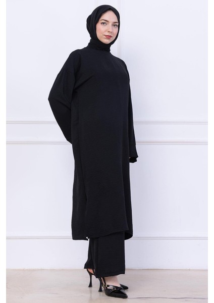 Uzun Tunikli Ayrobin Takım Siyah HM2770 indirimleri