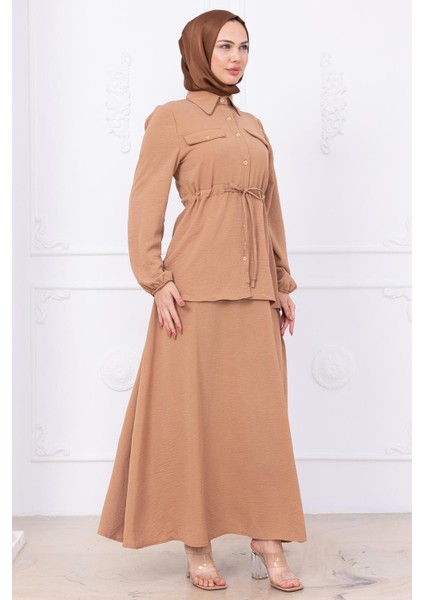 Beli Bağlamalı Etekli Ayrobin Takım Camel HM2734 modelleri