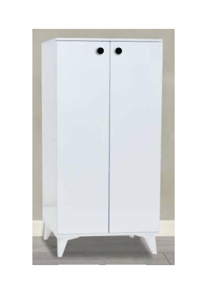 2 Kapılı Beyaz Orta Boy Çok Amaçlı Ayakkabılık Dolap