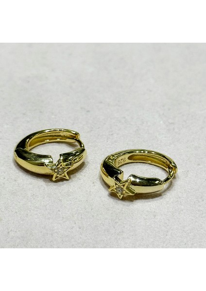 Bendo 2 Gümüş Küpe MS3672, 925 Ayar Gümüş, Ithal Ürün, Altın Kaplama