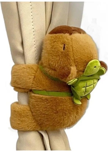 Sevimli Oturan Kapibara Capybara Bileklik Dekoratif Araba Aksesuarı Peluş Oyuncak 17 cm