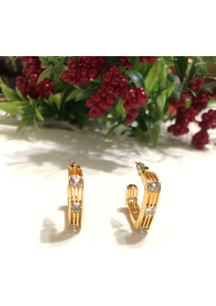 Gold Kare Küpe
