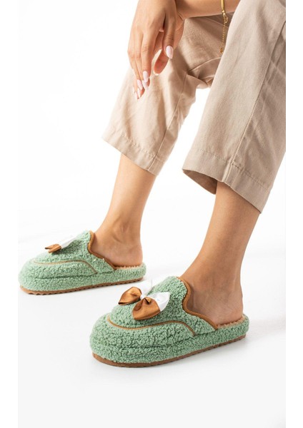 Yeşil Papyon Kışlık Kadın Terlik fırsatları