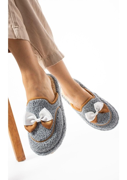 Gri Papyon Kışlık Kadın Terlik fiyatları