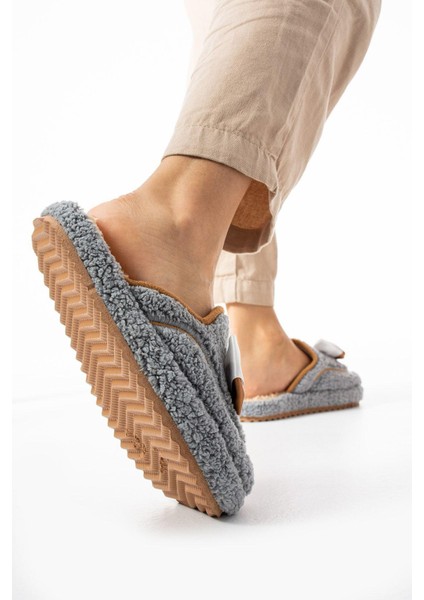 Gri Papyon Kışlık Kadın Terlik fırsatları