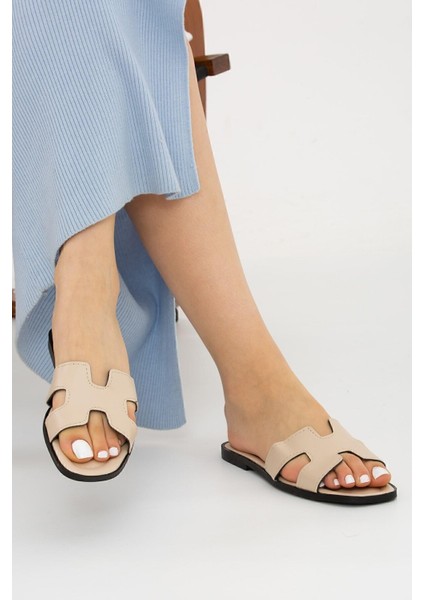 Bej Önü Yanı Açık Kadın Terlik Dış Mekan Ve Ev Terliği indirimleri