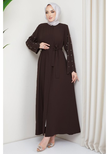 Kolu Taşlı Gizli Patlı Ferace Acı Kahverengi HM2152 fiyatları