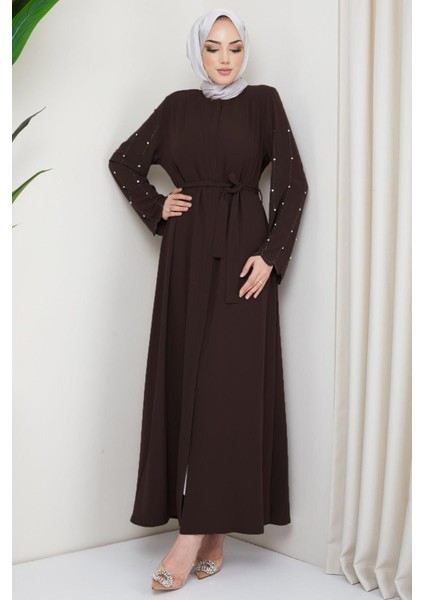 Kolu Taşlı Gizli Patlı Ferace Acı Kahverengi HM2152 modelleri