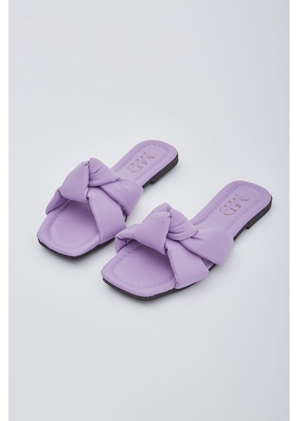 Lila Bağlı Kadın Terlik Dış Mekan ve Ev Terliği indirimleri