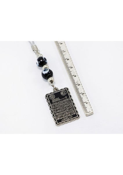 El Yapımı Siyah Cam Nazar Boncuklu Ayetel Kürsi Araba Dikiz Ayna Süsü, Yeni Araba Hediyesi indirimleri