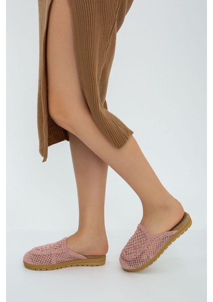 Pudra Önü Kapalı Hasır Örgü Dış Mekan Ve Ev Terliği fırsatları