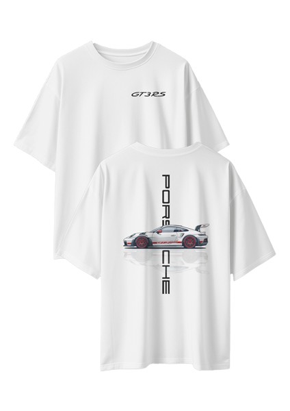Unisex Porsche Gt3 Rs Baskılı Tshirt