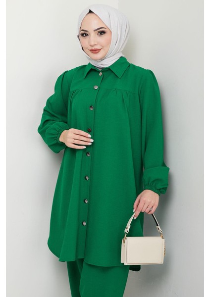 Büzgülü Gömlekli Ikili Takım Zümrüt HM2689 fiyatları