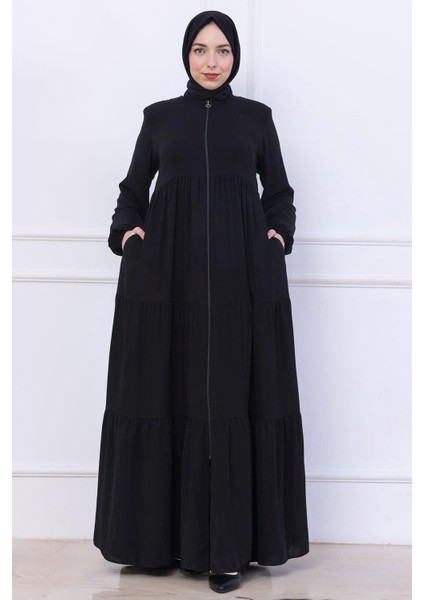 Kat Kat Büzgülü Ferace Siyah HM2735 fiyatları