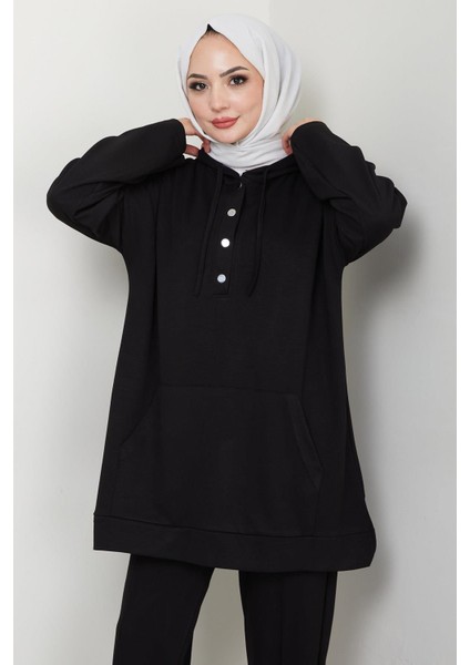 Çıtçıtlı Kapüşonlu Ikili Takım Siyah HM2646 fiyatları