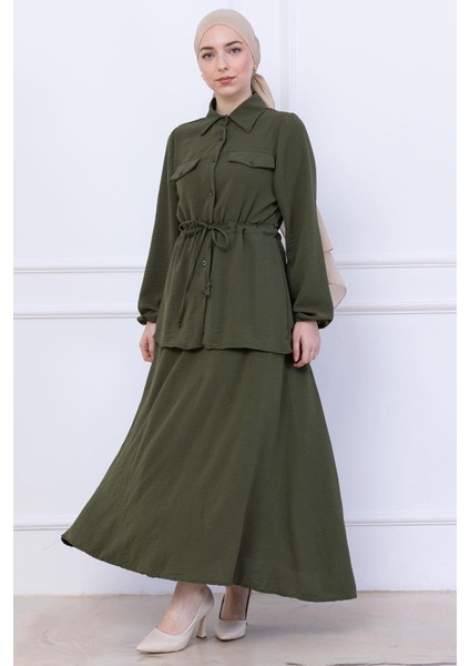 Beli Bağlamalı Etekli Ayrobin Takım Haki HM2734