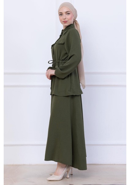 Beli Bağlamalı Etekli Ayrobin Takım Haki HM2734 indirimleri