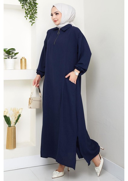 Yarım Fermuarlı Cepli Ayrobin Takım Lacivert HM2759 fiyatları