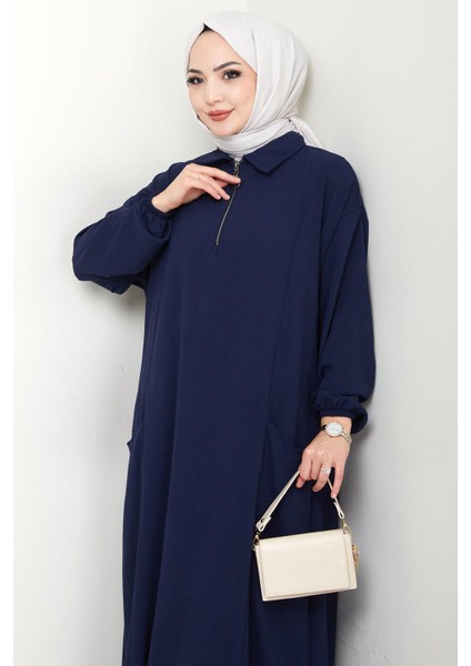 Yarım Fermuarlı Cepli Ayrobin Takım Lacivert HM2759 modelleri