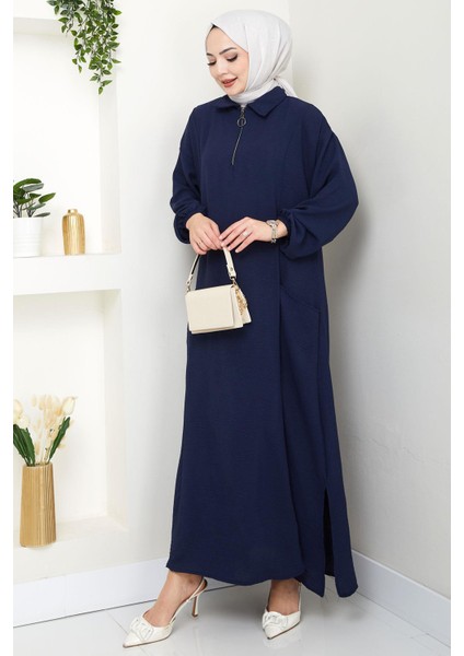 Yarım Fermuarlı Cepli Ayrobin Takım Lacivert HM2759 fırsatları