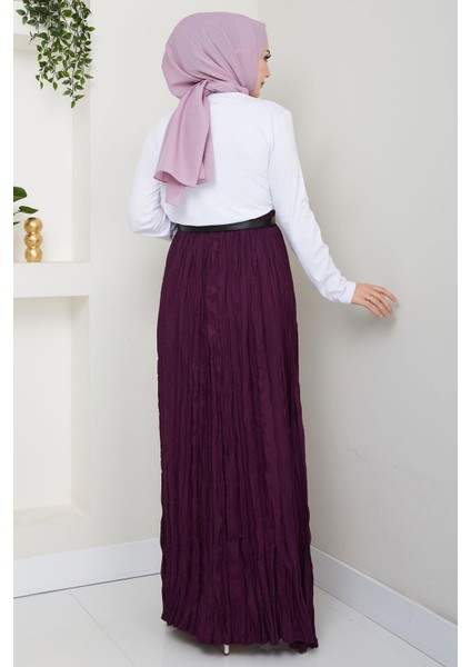 Kraşlı Etek Mor HM2706 indirimleri