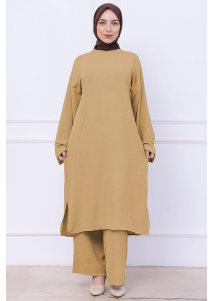 Uzun Tunikli Ayrobin Takım Camel HM2770
