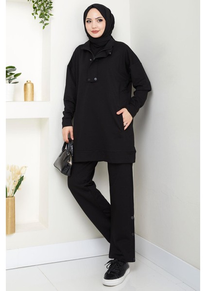 Çıt Çıt Detaylı Takım Siyah HM2719