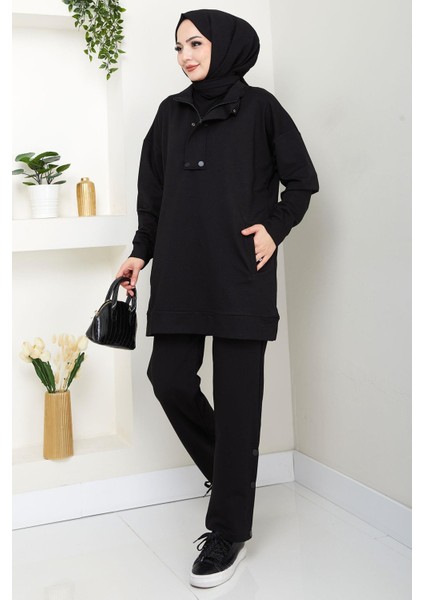 Çıt Çıt Detaylı Takım Siyah HM2719