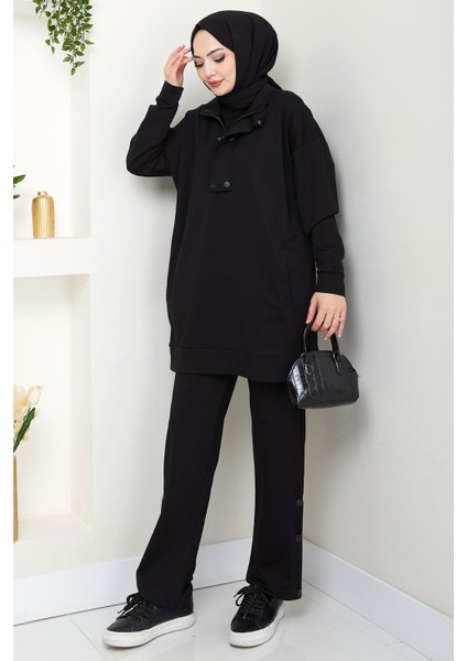 Çıt Çıt Detaylı Takım Siyah HM2719