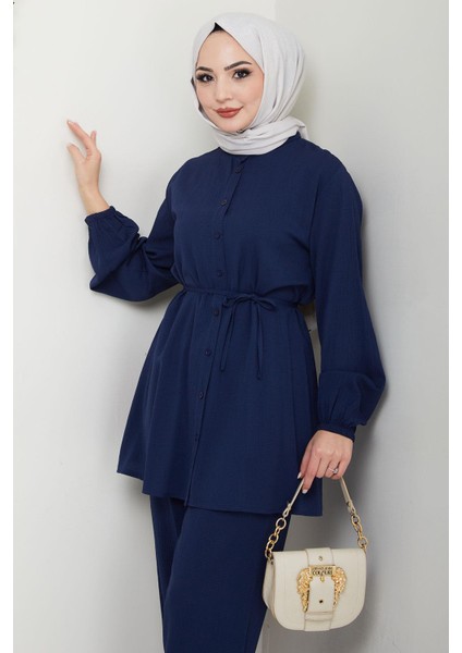 Hakim Yaka Gömlekli Ikili Takım Lacivert HM2688 fiyatları