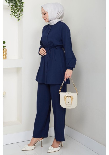 Hakim Yaka Gömlekli Ikili Takım Lacivert HM2688 fırsatları