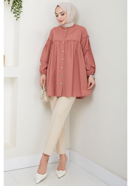 Büzgülü Tunik Gül Kurusu HM2411 fırsatları