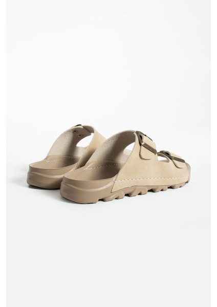 Bej Yazlık Unisex Çift Toka Yumuşak ve Hafif Terlik fırsatları