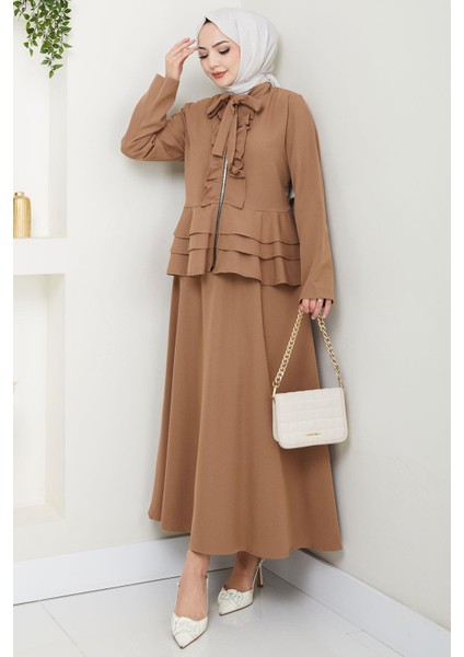 Fırfırlı Etekli Takım Vizon HM2722 fırsatları