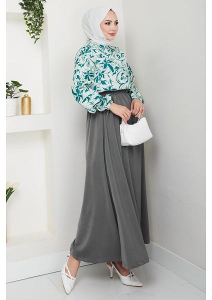 Çiçek Desenli Etekli Takım Yeşil HM2739 fırsatları