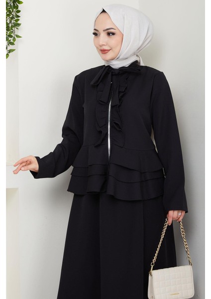 Fırfırlı Etekli Takım Siyah HM2722 indirimleri
