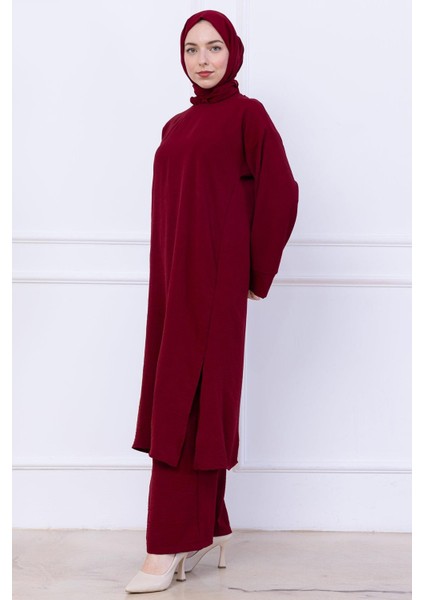 Uzun Tunikli Ayrobin Takım Bordo HM2770 fırsatları